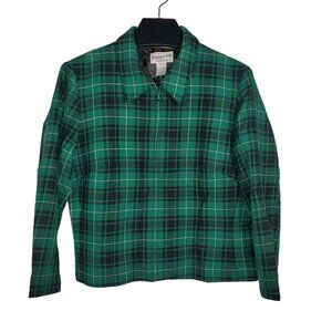 Pendleton Tartan Plaid Jacket Full-Zip Point-Collar Academia Preppy Clueless